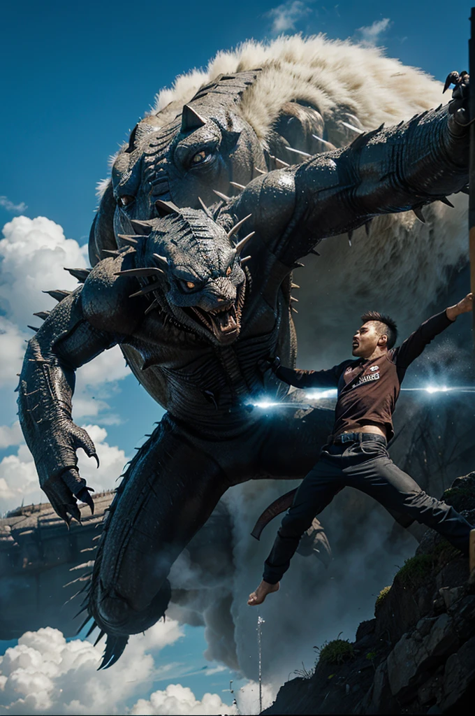 A Yeager, Kaiju, Fighting each other