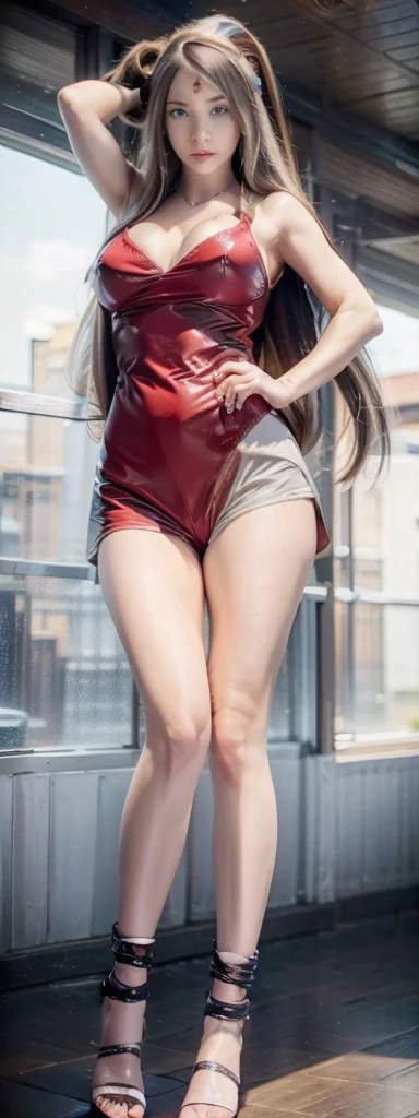 ((masterpiece, the best，Vision，重点Full body shot from head to toe)), （（Black platform high heels））(1 extremely tall, strong, busty and sexy girl), Extremely exaggerated and tall figure，Muscular limbs, super long hair， trumpet, (Astonishing)Extremely exaggerated huge breasts, Big abdominal muscles，Large wide crotch，Extremely exaggerated huge buttocks, Smile, [Oversized wide hips], night view，rooftop，Incredibly exaggerated and thick long legs，Extremely Astonishing Big Thick Legs，Super long big thick legs，  (Heavy body), 8K quality, sexly, (Black platform high heels，Full body shot from head to toe), Super huge breasts, ditail lips, pink lips, long hair, cleavage of breasts, beautiful asian girl, gal, shining skin, brown hair, dark skin, tanned skin, brown skin, gigantic breasts, JK , hi-school girl, school student uniform, chest bulge, 1 girl, heavy makeup, glowy skin, smile, (big breasts:1.5), lipstick, thick lips, bare legs, muscular abs, muscular arms, muscular shoulder, muscular legs, Tanned legs
