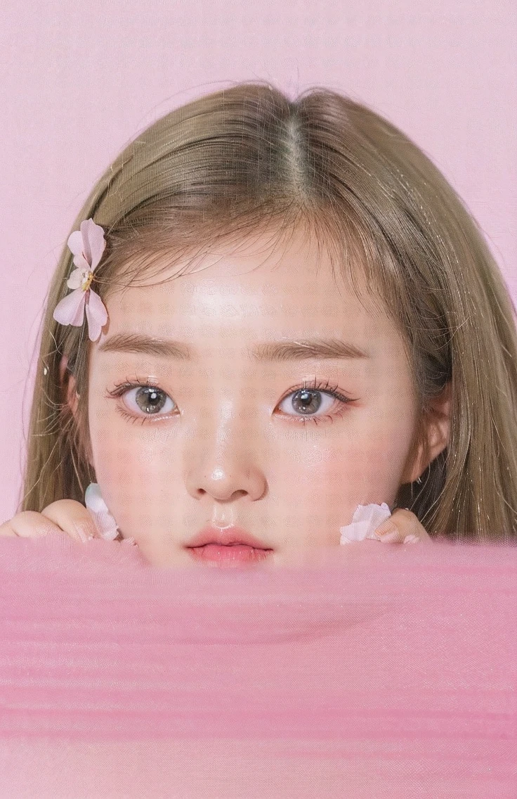 Wonyoung from IVE face, foto realista, ultra HD, 8k, big juicy lips