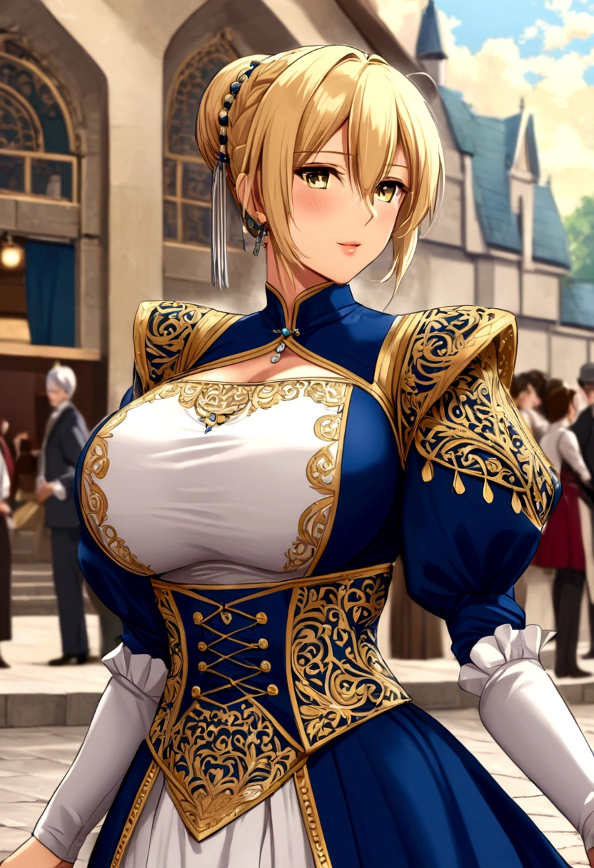 Saber big breasts noble outfit public 