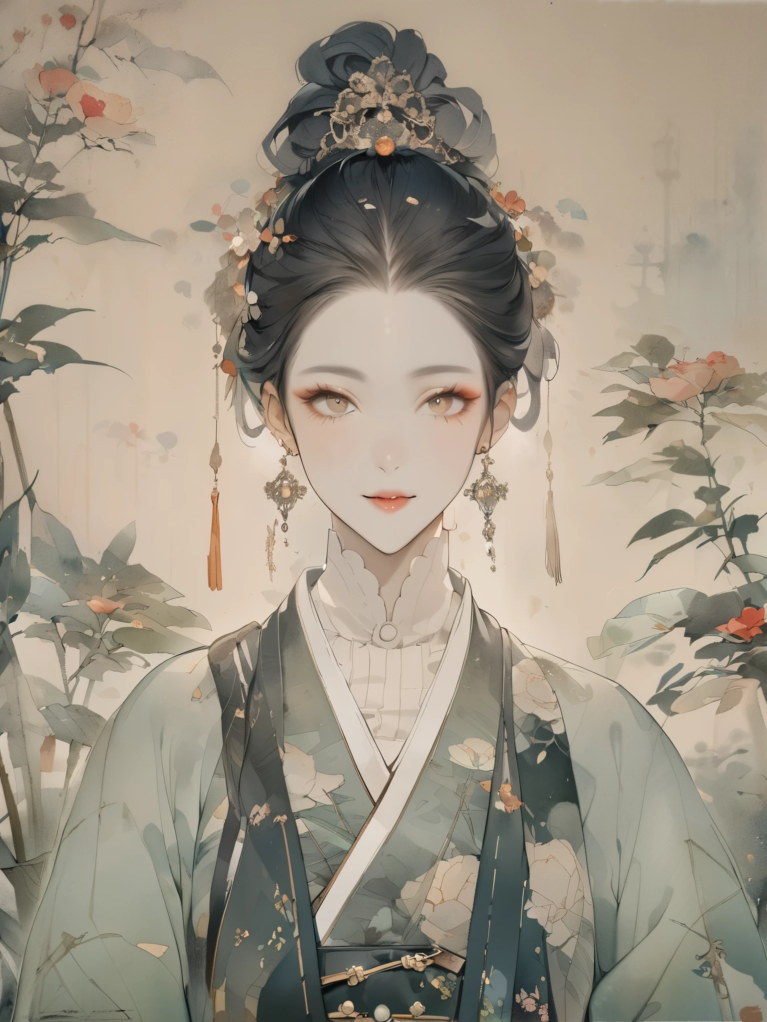 (8K, best quality, masterpiece),1girl, watercolor(medium), {Practical, original photo, Ultra-fine transparent, image, (Influenced by Yoshitaka Amano's style:1.6)}, Practical Light, Delicate skin, (Beautiful slim woman, 25 years old, Court Knight:1.5), Thin legs, Fine particles, Long white hair, Detailed fingers, Thin, sex, Ecstasy expression, 动感sex感的姿势, (巨大有弹sex的坚挺胸部:1.4), (sex感指挥官的盔甲, Long skirt, Long red cape, boots:1.2),(The armor has a larger chest opening;1.6), Exposing breasts, (Arcadia, Flower Storm, Many flowers:1.8), Unobscured,Beautiful scenery, (Flowers, Wind and Moon:1.5), Vivid colors, High contrast, High Saturation