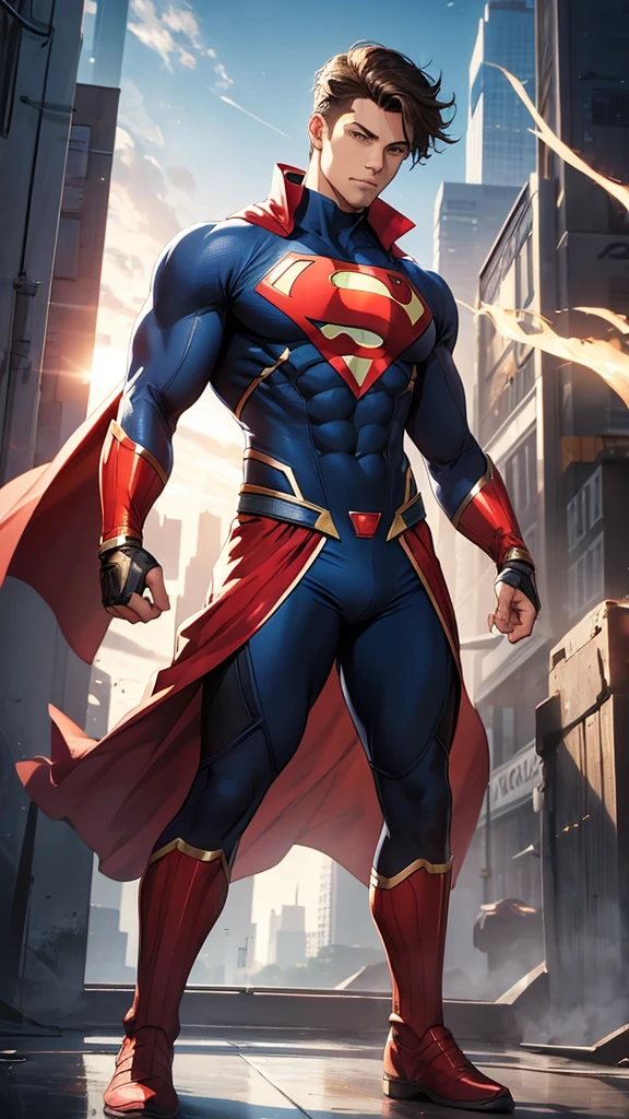 A man in superhero outfit full body