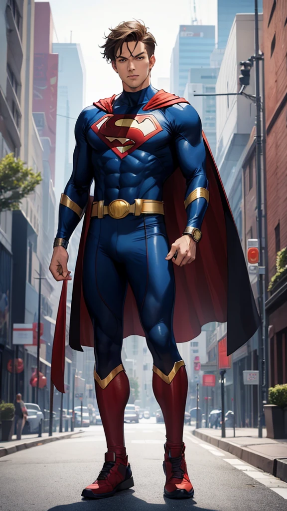 A man in superhero outfit full body