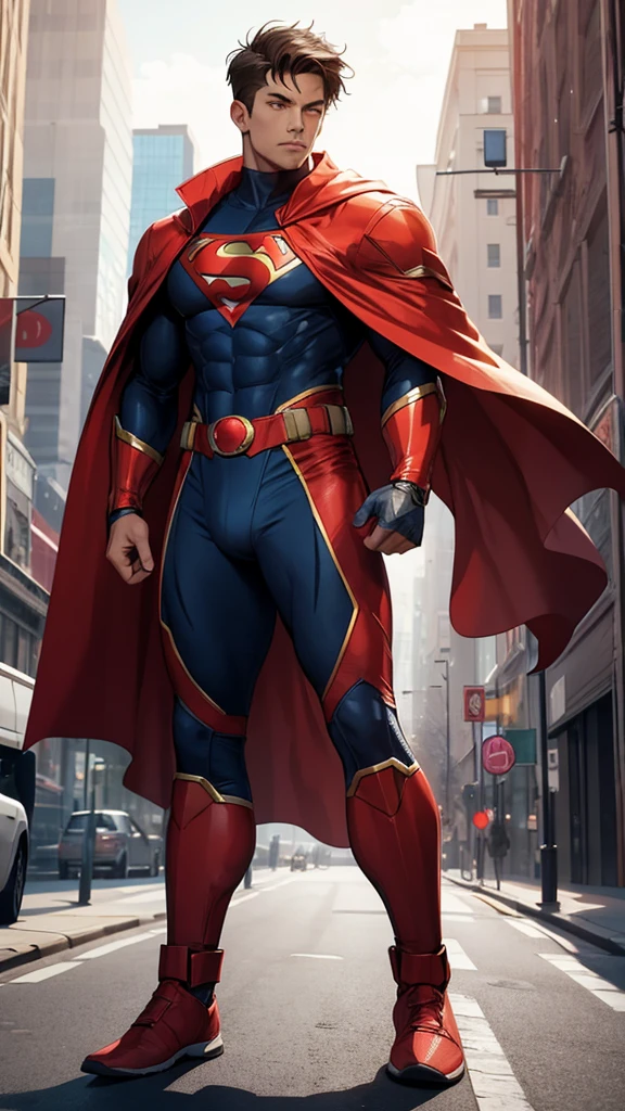 A man in superhero outfit full body