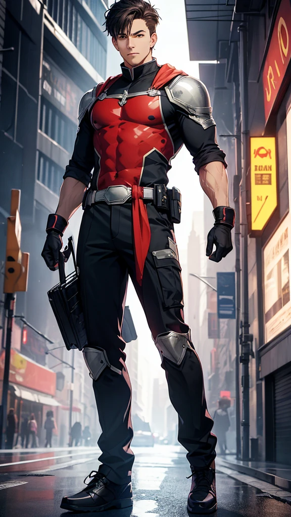 A man in hero outfit full body