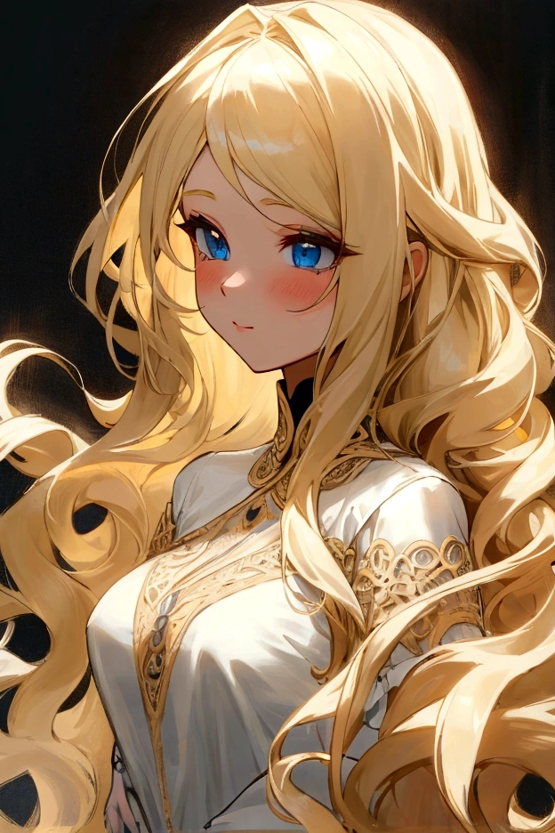 One beautiful girl long hair Blonde