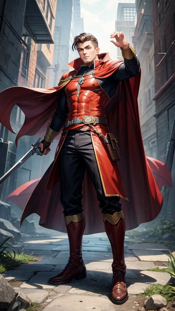 A man in hero outfit full body