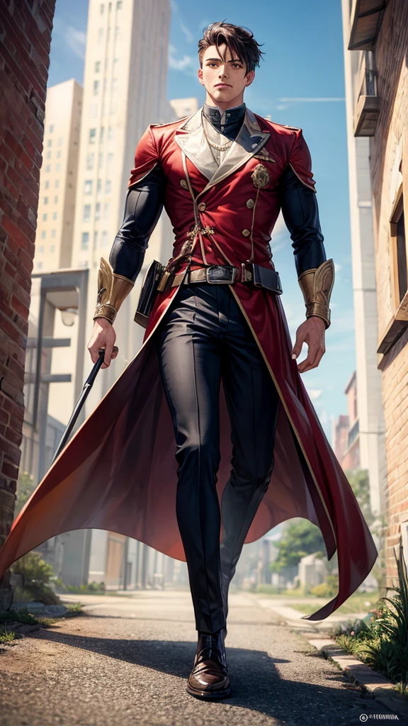 A man in hero outfit full body