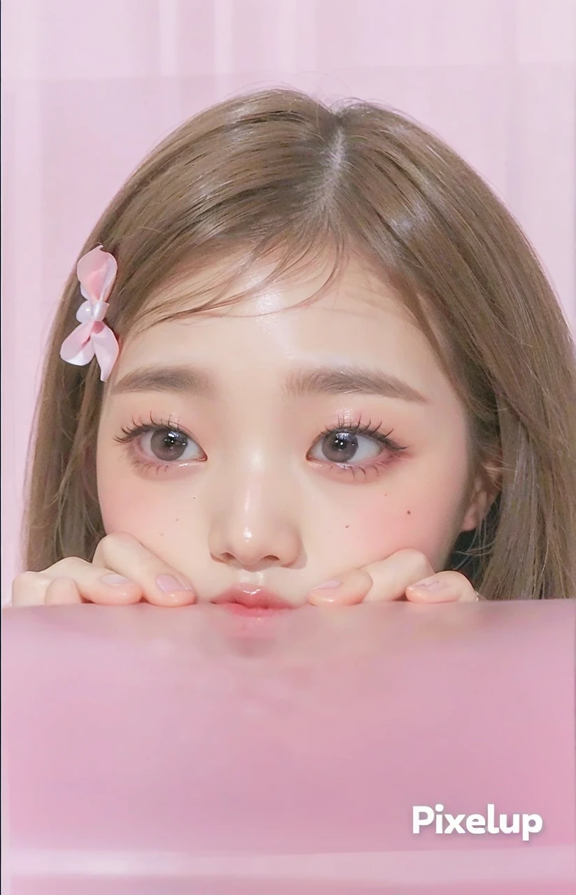 Wonyoung from IVE face, foto realista, ultra HD, 8k, big juicy lips