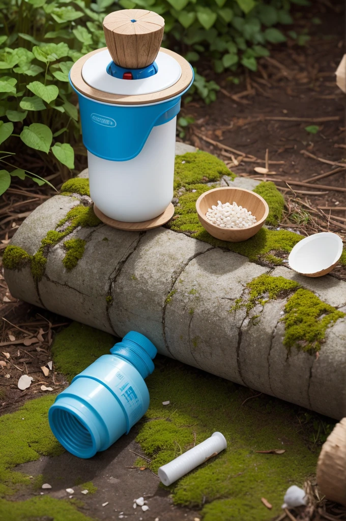 Water filter using a pet bottle, crushed coconut shell, crushed eggshell, moss and fine fabric