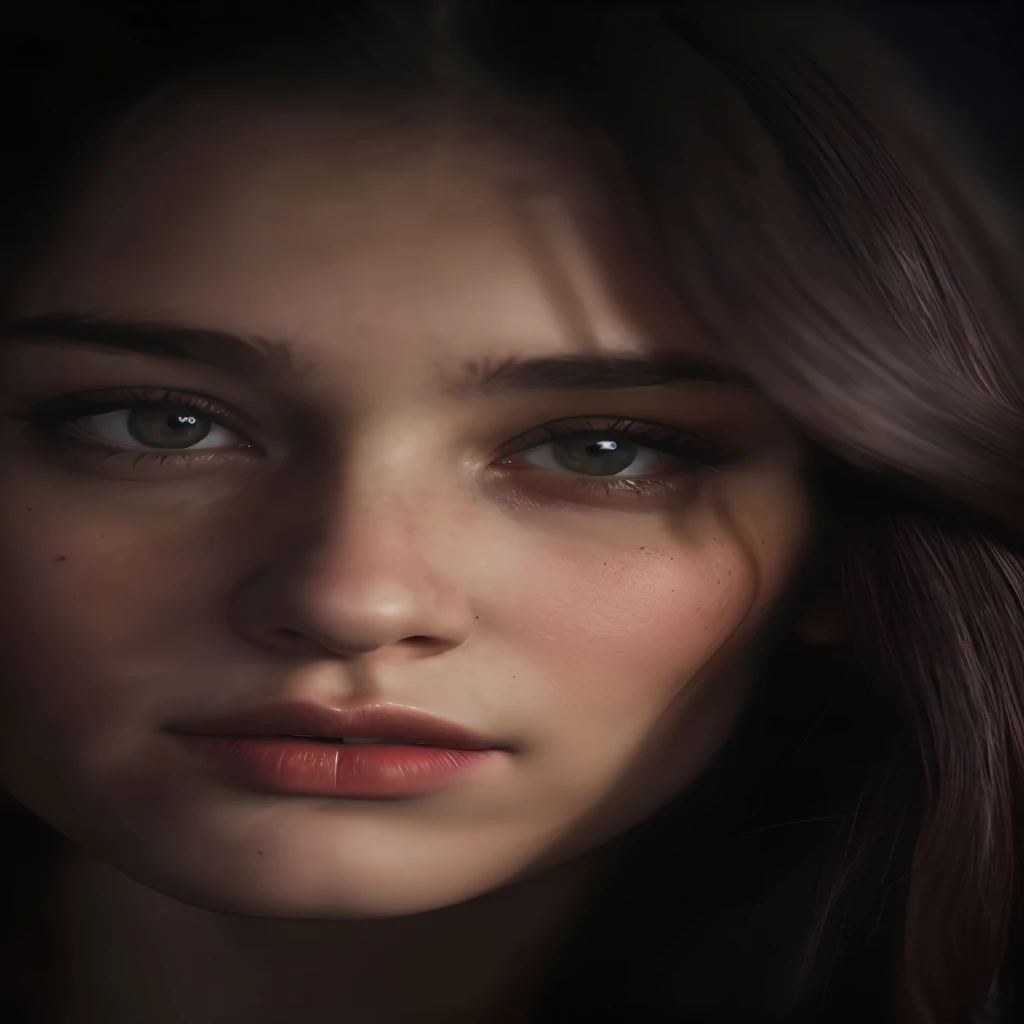 (close-up, editorial photograph of a 21 year old woman), (highly detailed face:1.4) (smile:0.7) (background inside dark, moody, private study:1.3) POV, by lee jeffries, nikon d850, film stock photograph ,4 kodak portra 400 ,camera f1.6 lens ,rich colors ,hyper realistic ,lifelike texture, dramatic lighting , cinestill 800, looking infront of camera