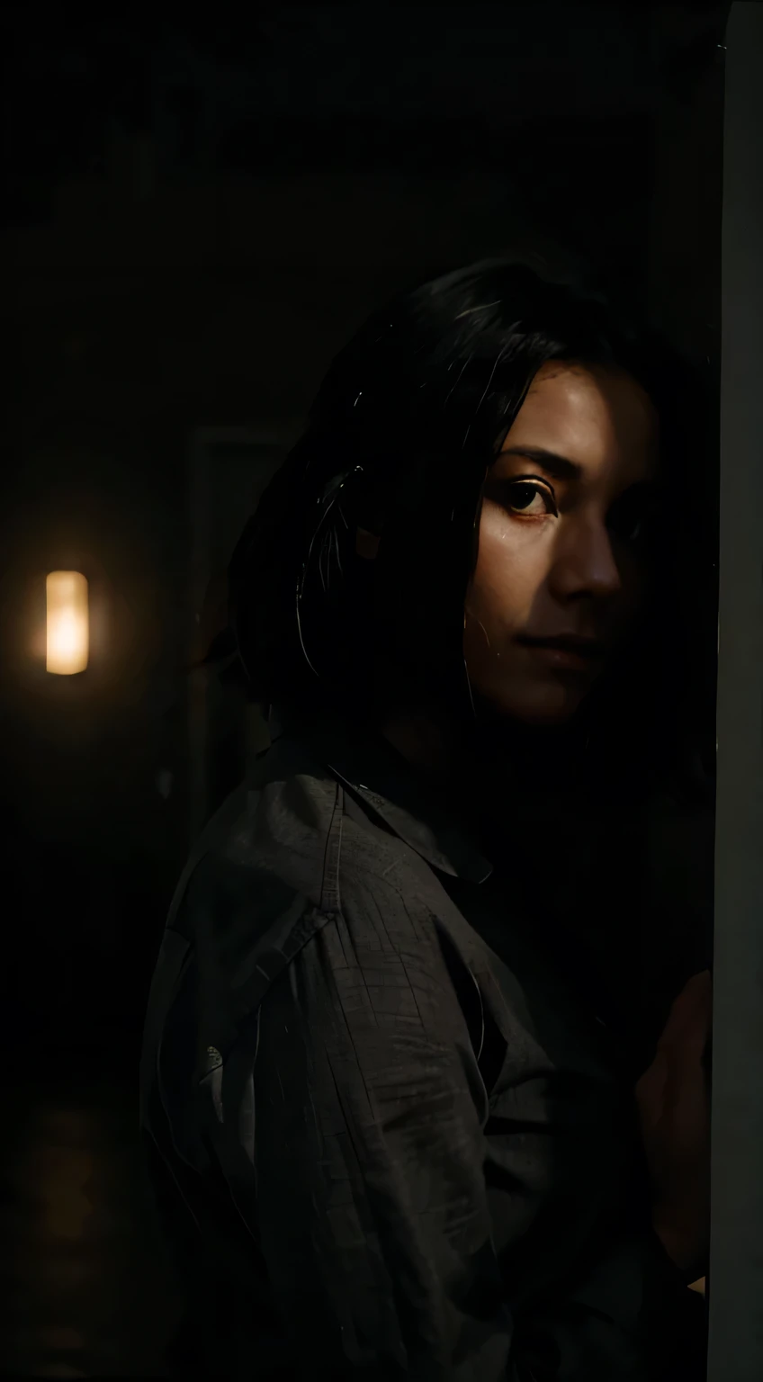 woman in a dark room, being rejected