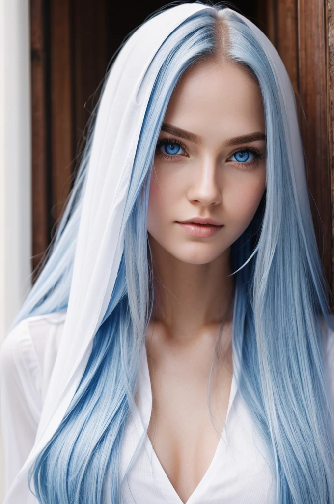 woman long hair, blue eyes, WHITE SKIN FLESH LIPS. Lieutenant 