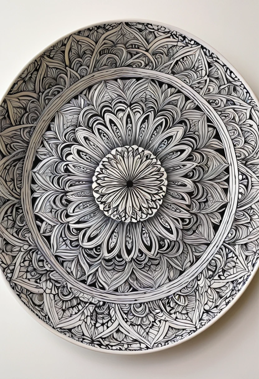 one different pictures of a plate with a design on it, mandalas, simplified zentangle, inspired by Howard Mehring, intermediate art, intricate!!, intricate designs, circle forms, detailed designs, detailed art, inspired by William Dobson, inspired by M. C. Escher, inspired by M.C. Escher, intricate art, over-detailed art