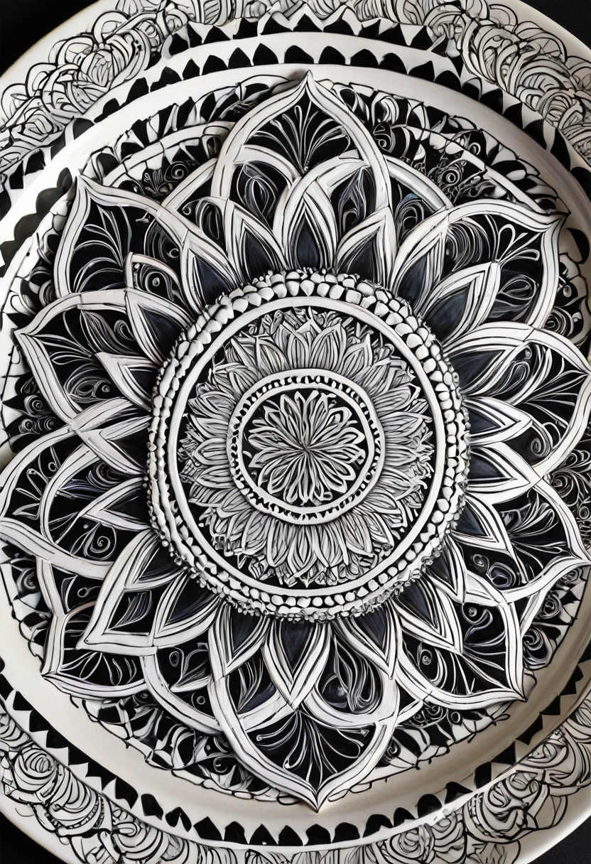 one different pictures of a plate with a design on it, mandalas, simplified zentangle, inspired by Howard Mehring, intermediate art, intricate!!, intricate designs, circle forms, detailed designs, detailed art, inspired by William Dobson, inspired by M. C. Escher, inspired by M.C. Escher, intricate art, over-detailed art