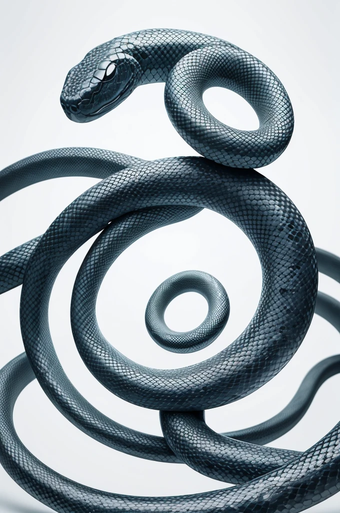 Create a snake crawling and creating an infinity symbol with a white background