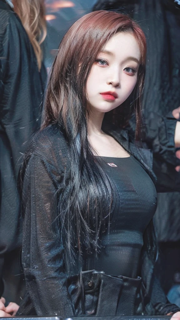 Gahyeon as a blonde. She is a vampire.