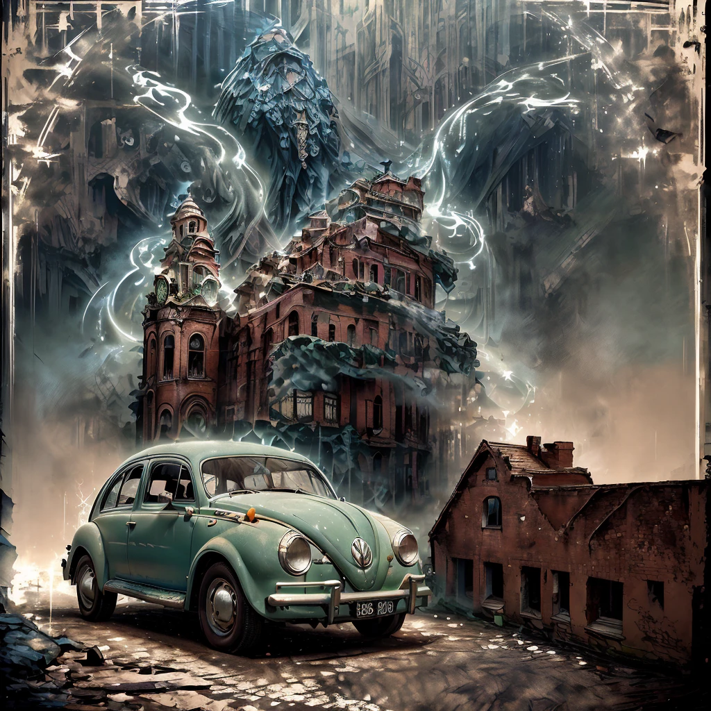 Analog photo,photo in RAW format,(
1950s style, retro light green Volkswagen car,(nature, Red brick buildings History Contemporary art, Amazing unreal background), (Natural colors, Proper white balance, color correction, remove haze,Clarity),(hips:1.3),
),photo, award winning,hyper detailed, difficult, incredibly beautiful, Photo Realistic, rich colors, dark shadows,masterpiece, Best quality, very detailed, daylight, beautiful detailed, insanely difficult details, perfect lighting, incredible detail, hypermaximalist, Natural Color Balance, 8 k, ultra detailed, beautiful and aesthetically pleasing, extremely detailed, elegant, atmospheric