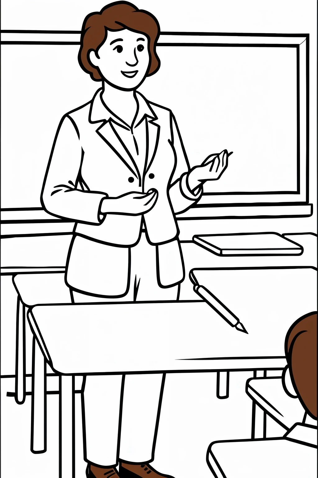 figure of a teacher explaining, It is for coloring and for children