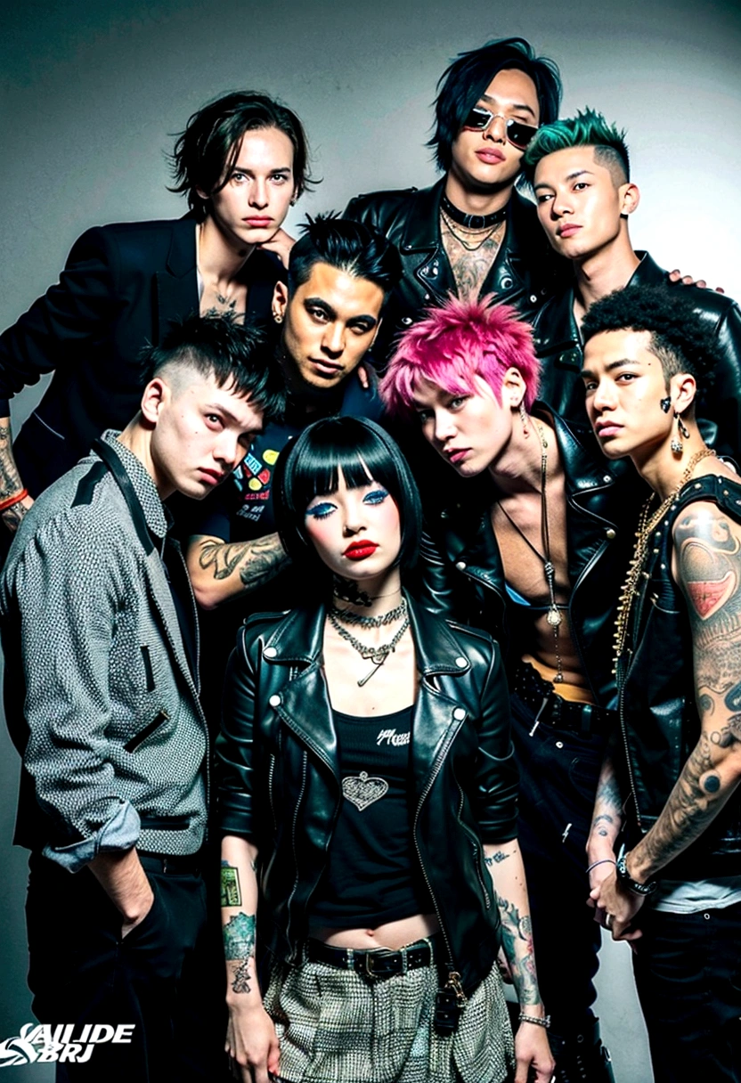 a group of punk smocking cigarettes