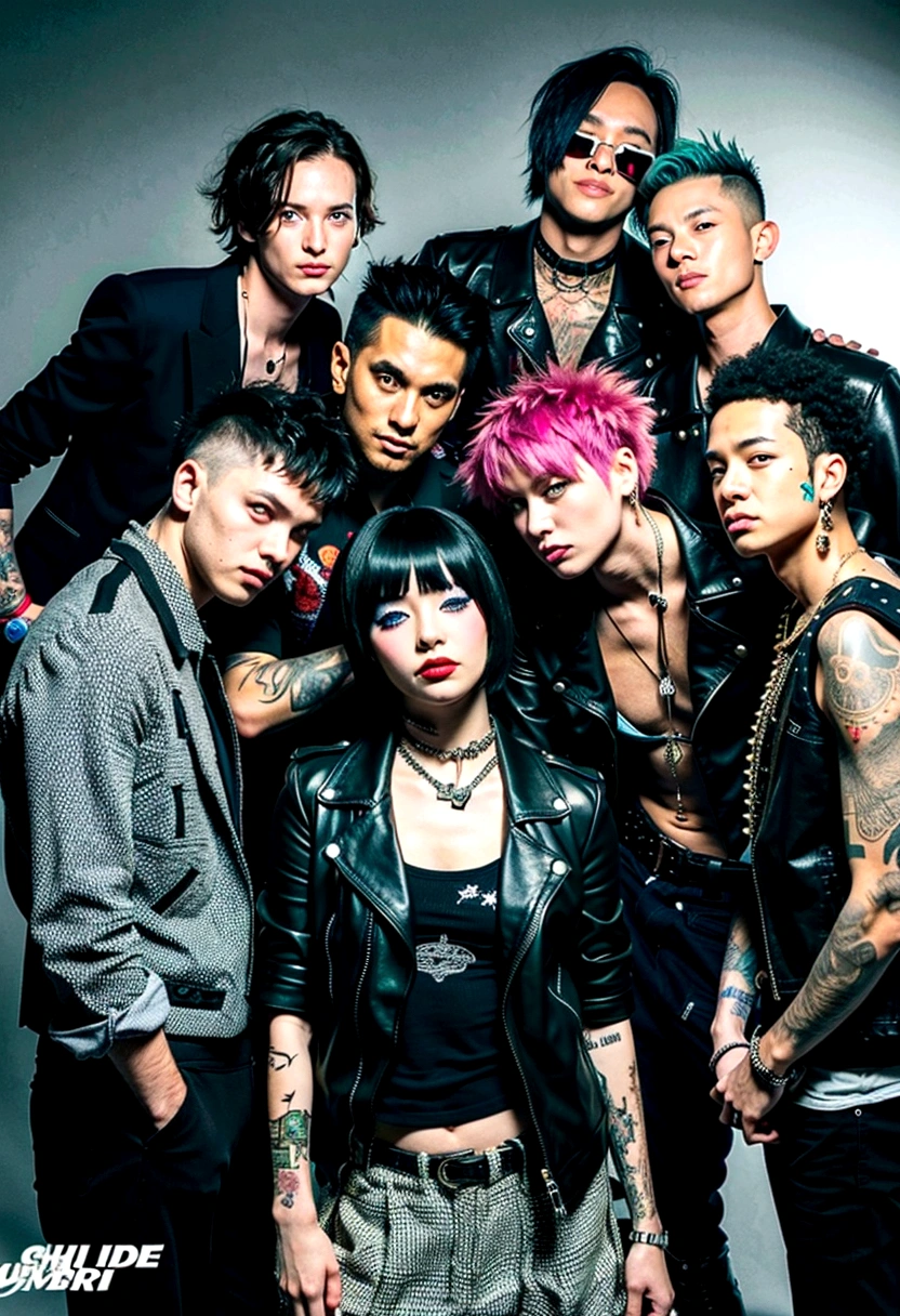 a group of punk smocking cigarettes