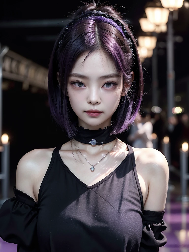 ​masterpiece, top-quality, ((1womanl)), different purple color, finely eye and detailed face, intricate detailes, Casual black and purple attire, window, A smile, Happiness, tenderness, high-level image quality、selfee, Beautuful Women、tall、a small face, D-cups, The upper part of the body、nightfall, nighttime scene、𝓡𝓸𝓶𝓪𝓷𝓽𝓲𝓬、Korea person, Idol Photos, Model photo, k pop, Professional Photos, Vampires, Korean fashion in black and purple, Fedoman with necklace, inspired by Sim Sa-jeong, androgynous vampire, :9 detailed face: 8, extra detailed face, detailed punk hair, ((eyes are deialed)) baggy eyes, Seductive. Highly detailed, semi realistic anime, Vampires, hyperrealistic teen, Delicate androgynous princess, imvu, ((short hair woman)), purple hair woman with wild look, ((Woman with short purple hair)), ((1 persons)),​masterpiece, top-quality, ((1womanl)), different purple color, finely eye and detailed face, intricate detailes, Casual black and purple attire, window, A smile, Happiness, tenderness, high-level image quality、selfee, Beautuful Women、tall、a small face, D-cups, The upper part of the body、nightfall, nighttime scene、𝓡𝓸𝓶𝓪𝓷𝓽𝓲𝓬、Korea person, Idol Photos, Model photo, k pop, Professional Photos, Vampires, Korean fashion in black and purple, Fedoman with necklace, inspired by Sim Sa-jeong, androgynous vampire, :9 detailed face: 8, extra detailed face, detailed punk hair, ((eyes are deialed)) baggy eyes, Seductive. Highly detailed, semi realistic anime, Vampires, hyperrealistic teen, Delicate androgynous princess, imvu, ((short hair woman)), purple hair woman with wild look, ((Woman with short purple hair)), ((1 persons)), sitting,blackpink jennie 