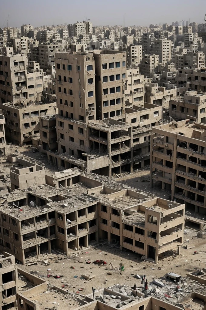 The capital of a Palestinian state has many buildings, and all of those buildings are in a very bad condition due to blasts. There is a  crying there.