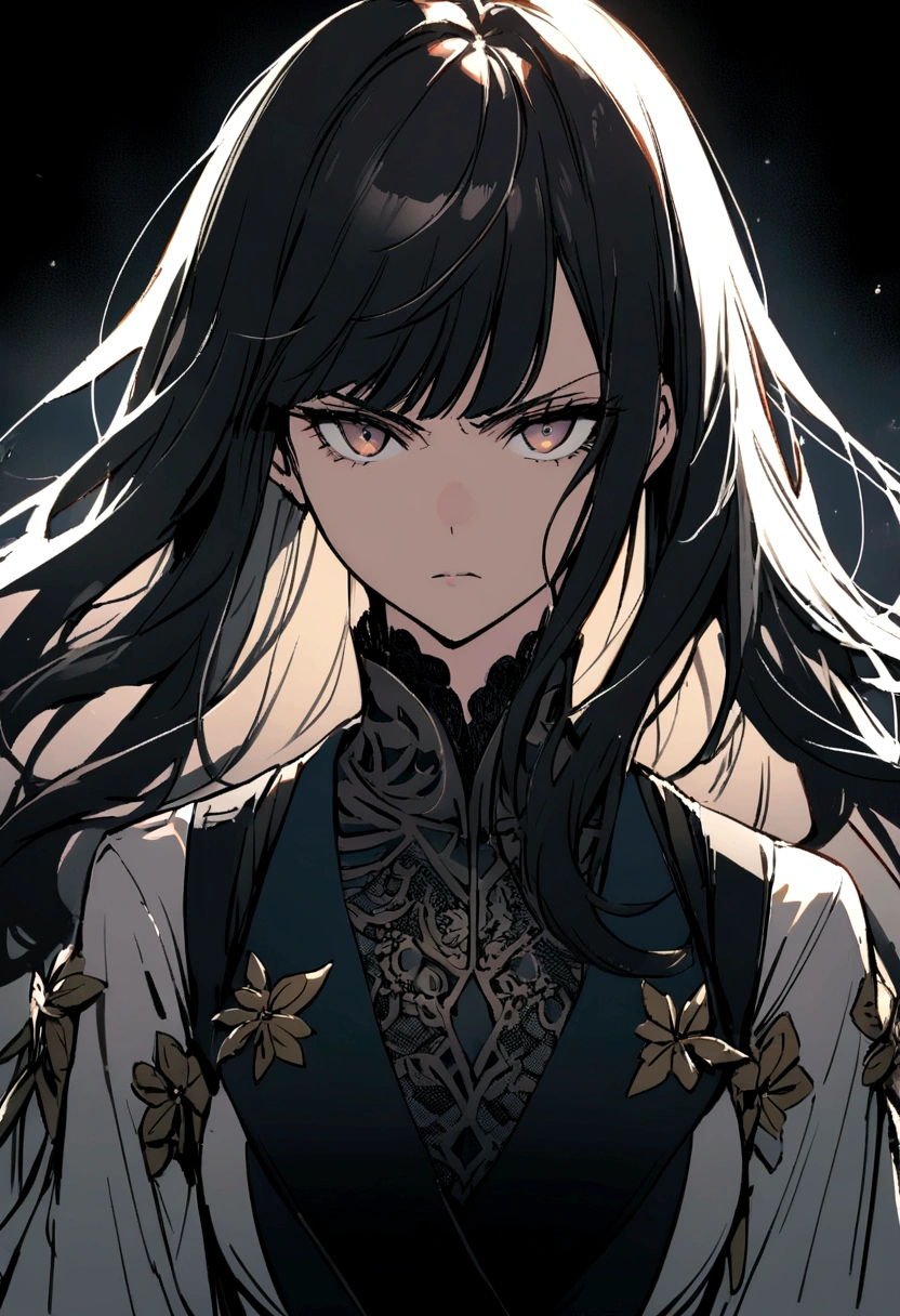 Girl with long hair and bangs