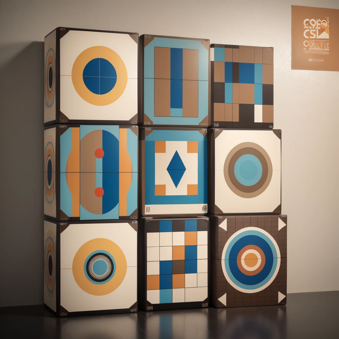 abstract patterns, neutral cool colors, poster (posterCubes style:1.3), repeating pattern, masterpiece, best quality, ultra-detailed:1.4,