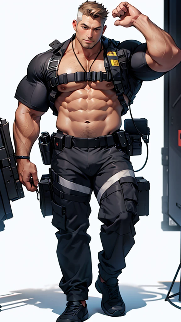 Man1, realistic, 4k, Full body camera shot , Completely white background, muscles, thick, hot, daddy,