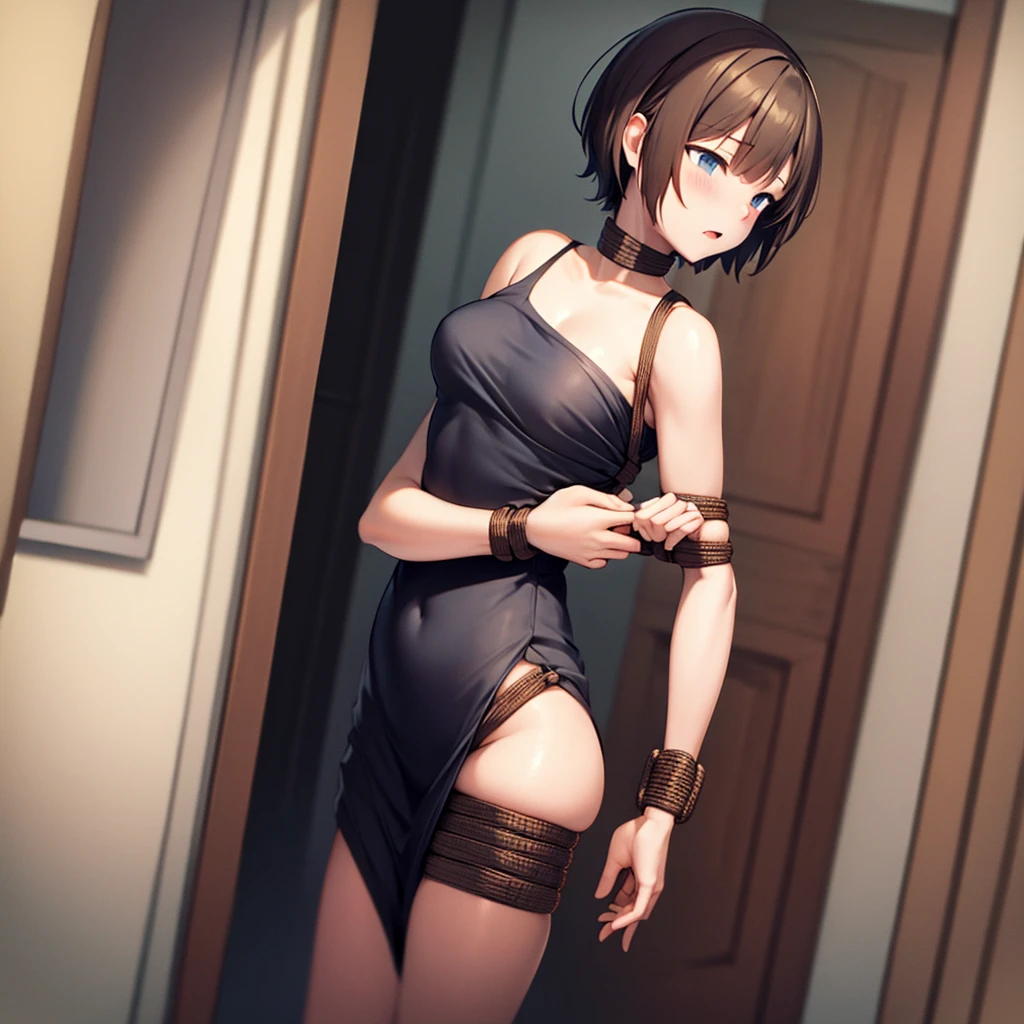 ((Highest quality)), ((masterpiece)), (detailed), ,sex rape anime bondage forced short hair