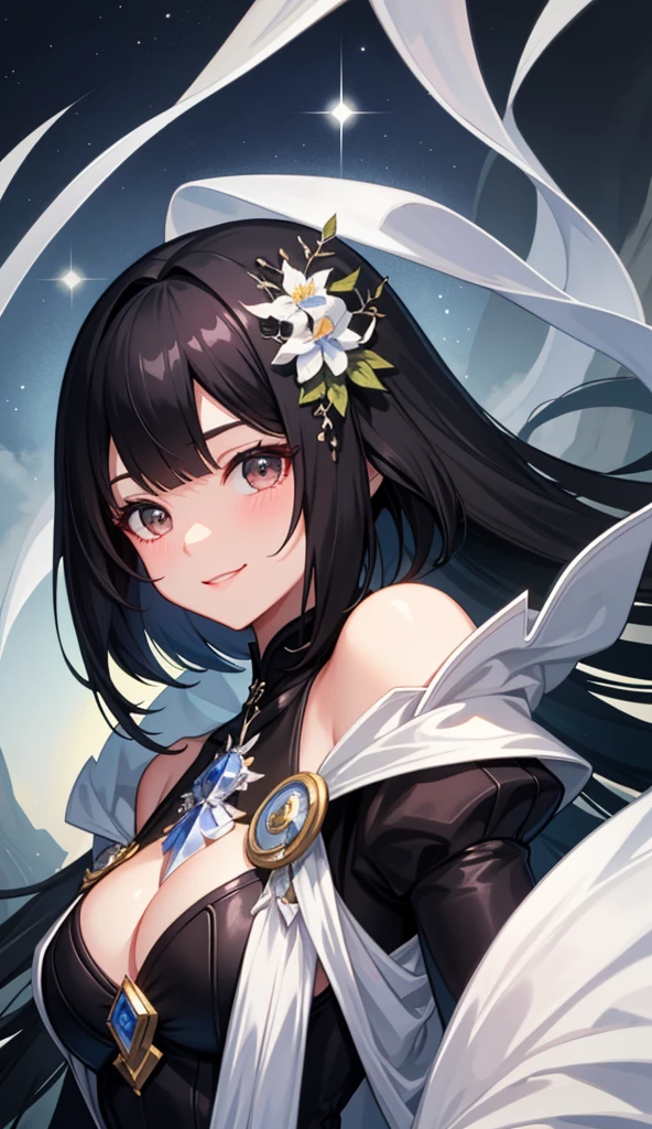 un mujer hermosa saludando, sonriendo,Fondo oscuro sombra realista, ojos brillantes pupilas circulares fondo oscuro ambiente oscuro sombra realista, Ultra-Detailed ,Resolution 4k,good lighting,ojos ultra detallados, saludando, sonriendo,