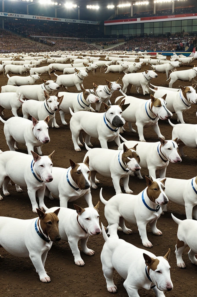 A huge army of bull terriers.