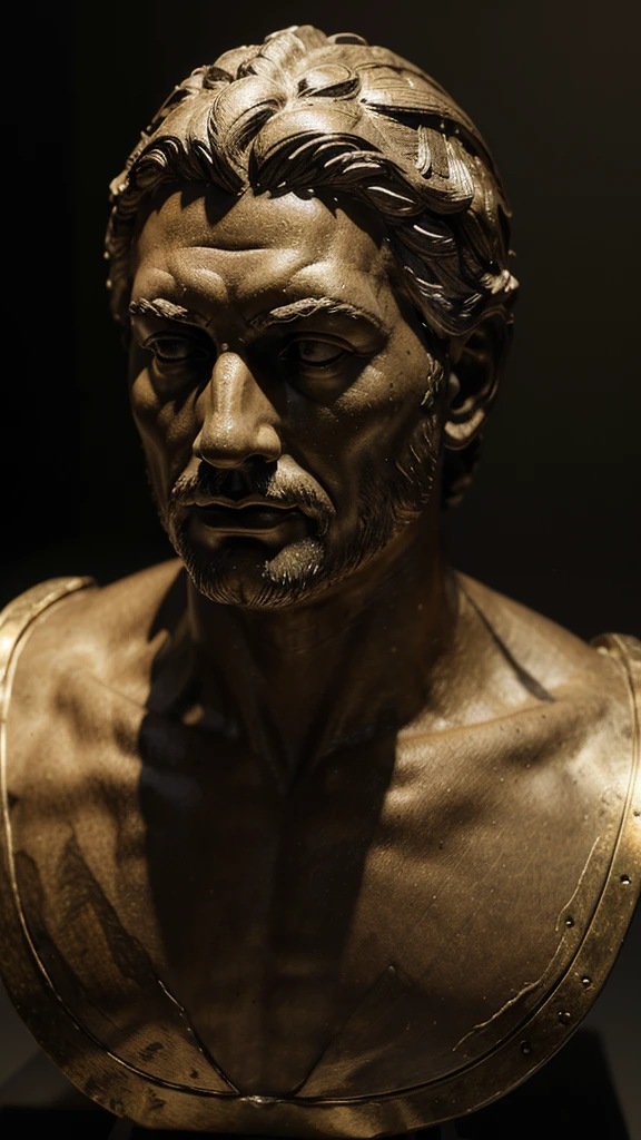 highly detailed realistic sculpture of a thoughtful ancient greek philosopher, incredibly realistic, intricate details, high quality, cinematic lighting, chiaroscuro lighting, dramatic shadows, cinematic composition, award winning, hyperrealistic, extremely detailed, masterfully sculpted, museum quality, digital art, 8k resolution, photorealistic