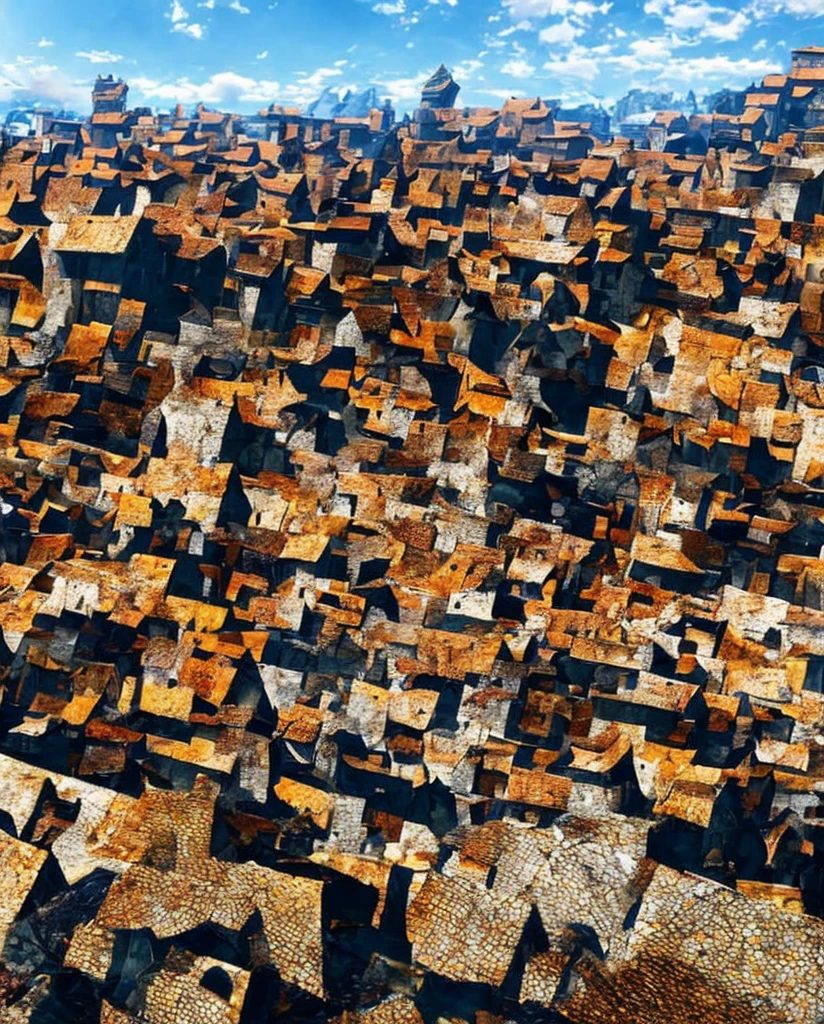 orange tile building, building close up,  in it, cielo nubthedo, background, no characters, medieval rustic style houses, hay un pájaro vothendo sobre un edificio con un fondo de cielo,scenery, Trost, city, , captura de pantalthe de the pelícuthe de anime, the, escena en lthemas al fondo, (anime attack on titan),, explosion in the background, explosion in the background, in attack on titan, explosions in the background, anime background, no characters
