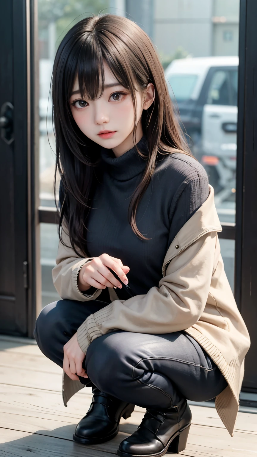 (最高qualityのディテール)、Realistic、8K Ultra HD、High resolution、(One Girl:1.2)、The 超detailedな、高qualityのテクスチャ、Intricate details、detailed、非常にdetailedなCG、高qualityの影、detailed 美しく繊細な顔、detailed 美しく繊細な目、Written boundary depth、Ray Tracing、20th generation、Cute K-Pop Girls、(The Face of Ulzan in Korea)、Thin face、(Urzan-6500-v1.1:0.6)、PurerosFace_v1、Glowing Eyes、Perfect body、 Viewer Display、(最高qualityのディテール:1.2)、Realistic、8K Ultra HD、High resolution、(One Girl:1.2)、The 超detailedな、高qualityのテクスチャ、Intricate details、detailed、非常にdetailedなCG、高qualityの影、detailed 美しく繊細な顔、detailed 美しく繊細な目、Written boundary depth、Ray Tracing、20th generation、Cute K-Pop Girls、(The Face of Ulzan in Korea)、Thin face、(Urzan-6500-v1.1:0.6)、cheek、Glossy Lips、、High resolution, Best image quality, 最高quality, Realistic, 超detailedな, Photo realistic, 4K 8K Ultra HD Full Color RAW Photos, Fujifilm(Medium format), Hasselblad, Carl Zeiss, Incredible dynamic range photography(utility_art:Smooth-768:1.1),High resolution, High pixel count, 明確なdetailed, Clear images, Natural color reproduction, Noise Reduction, High fidelity, quality, Software Improvements, Upscaling, Optimized Algorithms, Professional-level retouching,
1. Oversized coat:
The coat is、Choose an oversized design that covers from shoulders to knees.。Color is classic navy or black、or warm khaki or beige, hang on.、Choose colors that match the season。
2. Knitted sweater or turtleneck:
To protect yourself from the cold、Knitted sweater or turtleneckを選択してください。Match the texture and color of the knit to the coat.。
3. Wide leg pants:
For pants, Choose a wide-leg design、Combines ease of movement and style。Denim in dark tones or black trousers will look good.。
4. Knee-high boots:
What is included in an oversized coat、足首からふくらはぎまでカバーするKnee-high bootsとの組み合わせ。Boots are black or dark brown and chic.、Gives a stylish impression。
5. accessories:
シンプルなゴールドまたはシルバーのaccessoriesを選択してください、Add elegance to your outfit。for example、Long necklaces and large earrings are recommended.。
6. Handbags:
Handbags、Choose a color that matches the tone of your outfit.。Shoulder bags and tote bags are convenient and stylish。
7. Compensateと髪型:
Compensate, Choose natural colors that flatter your skin。Wavy Hair、By creating loose curls、Appeal to softness。