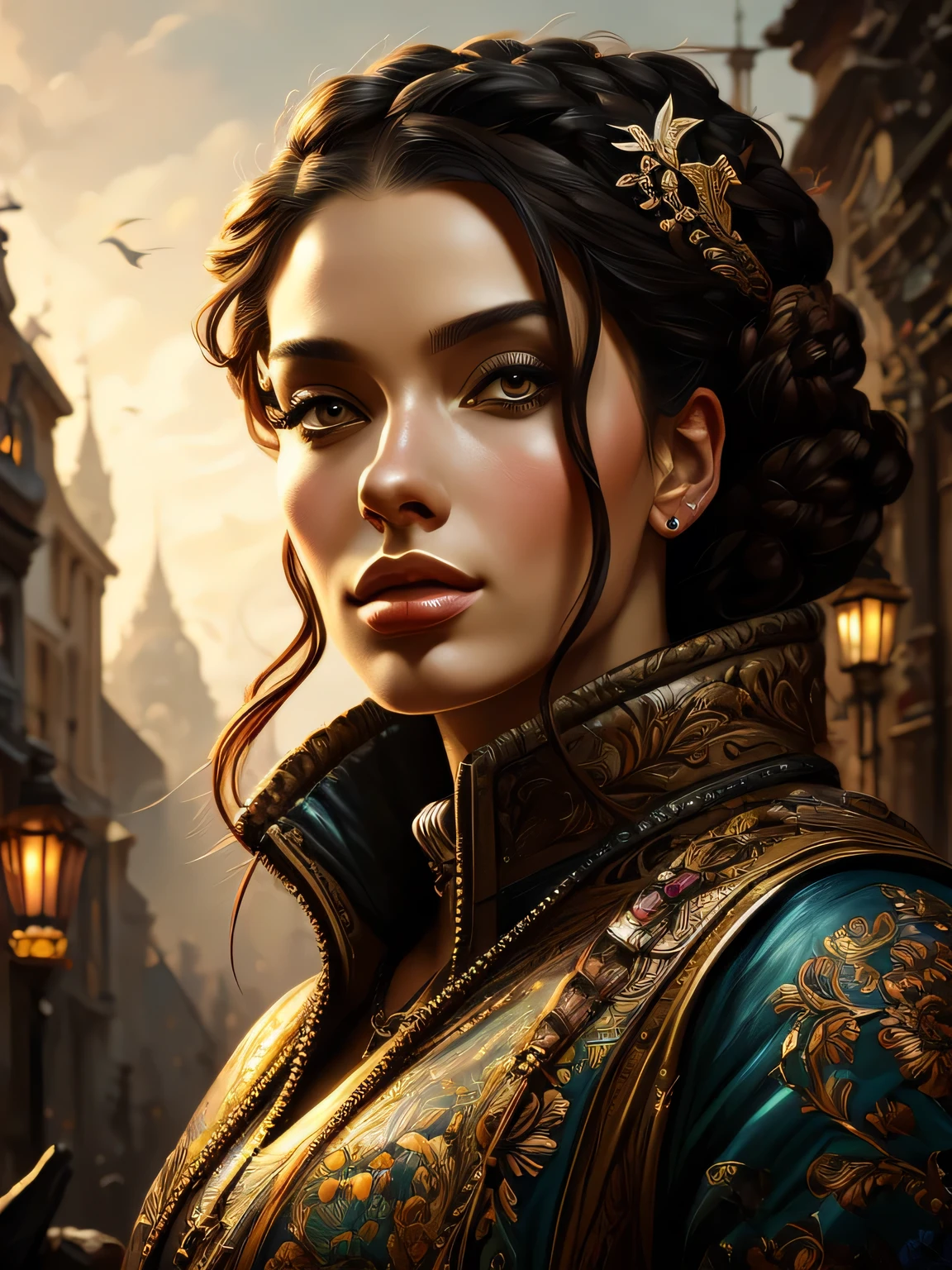 Beautiful paintings of European women, Pretty beautiful face, Hip Hop, emotional, Avant-garde, Queen of the streets, Ultra-detailed paintings inspired by Wlop, art station trends, fantasy art,