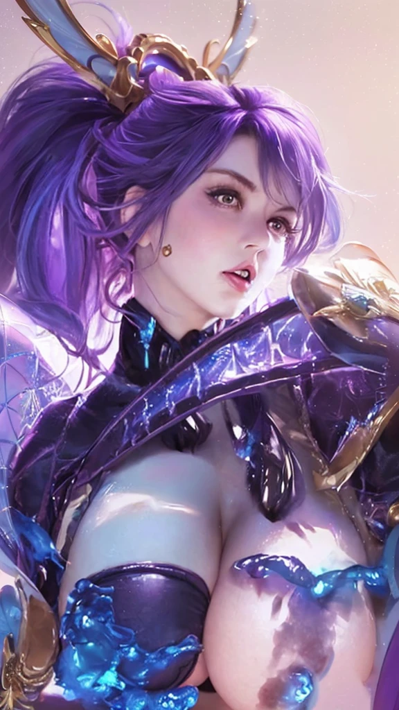 (8k, RAW photo, photorealistic:1.25) ,( lipgloss, eyelashes, gloss-face, glossy skin, best quality, ultra highres, depth of field, chromatic aberration, caustics, Broad lighting, natural shading,Kpop idol) looking at viewer with a serene and goddess-like happiness, Verry big breasts, huge 