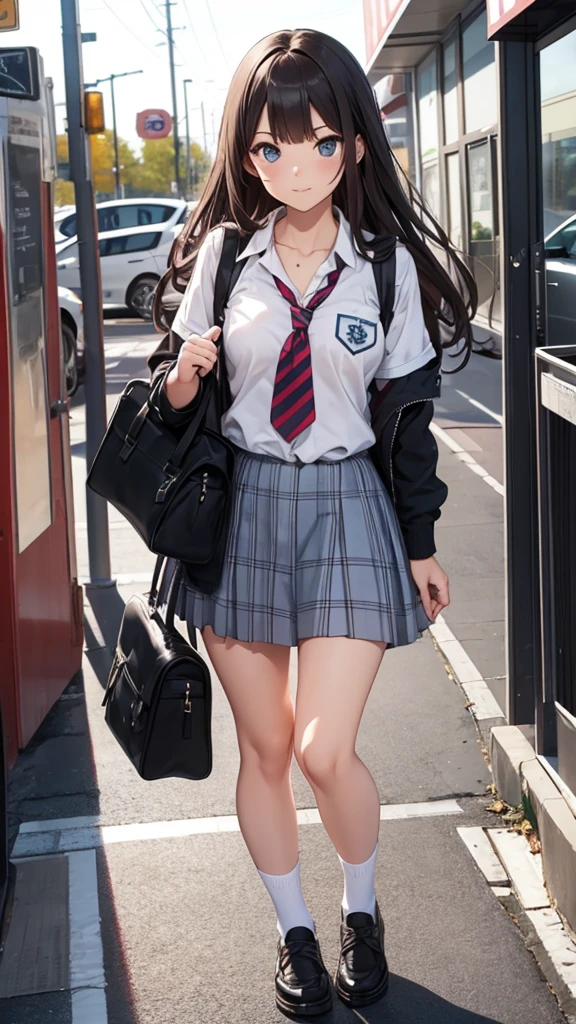Casually dressed high school girl full body