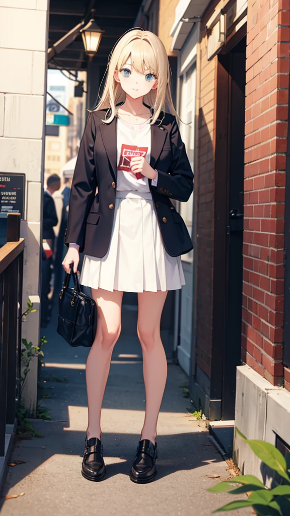 Casually dressed girl full body