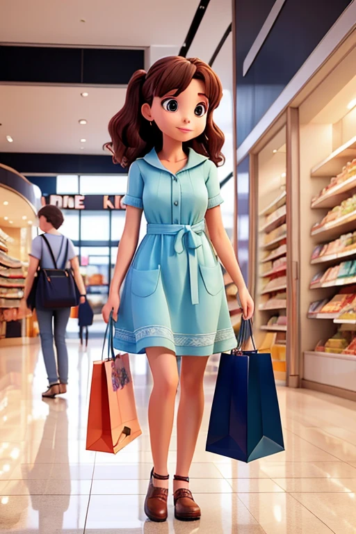 image of a woman wearing a dress inside a shopping center shopping
