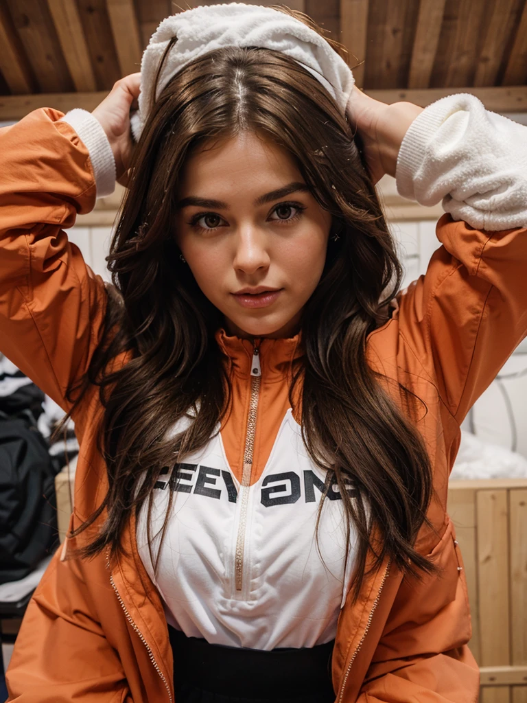Make me a girl 25 years old brun hair in ski