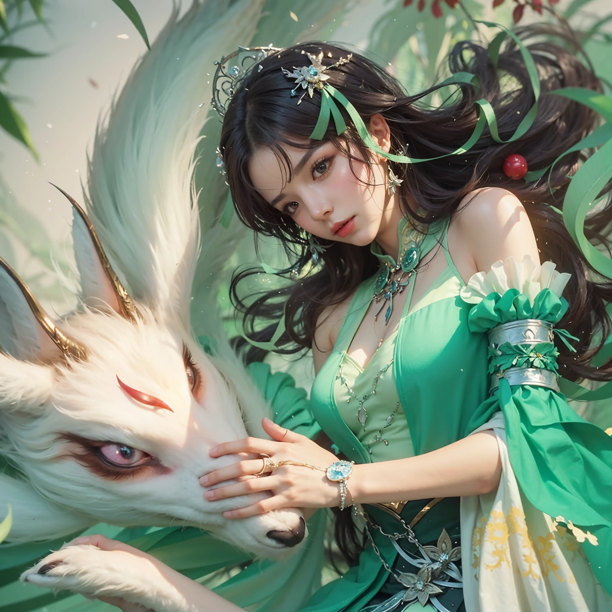 a close up of a 4 girls ,pink hair , big , shadowbringers cinematic, 4 k detail fantasy, a beautiful fantasy empress, game cg, xianxia fantasy, xianxia hero, 2. 5 d cgi anime fantasy artwork, cinematic goddess close shot, ruan jia and artgerm, wow 4 k detail fantasy, hyperdetailed fantasy character