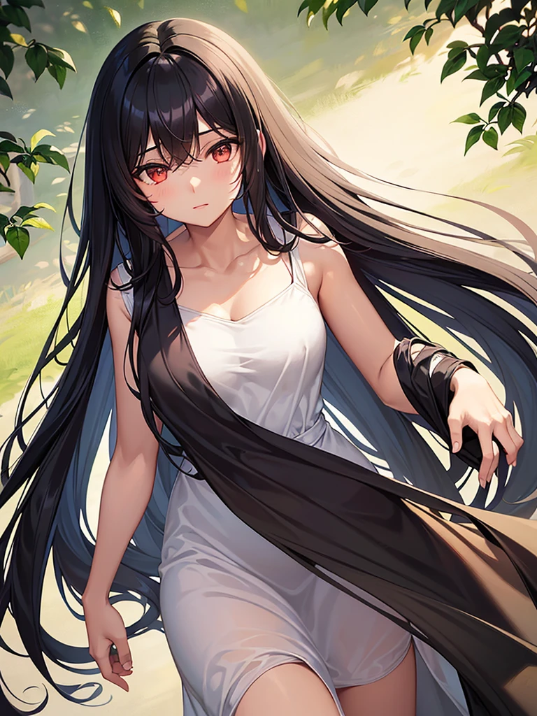 Generate an image of beautiful girl, 20 years old, extremely long bushy curly black hair, and short physique, brown skin, olive skin, oval face shape, light makeup, white dress, altruistic, insecure, hopeful personality, portrait, college student, colored manga sketch art style
In the style of Chinese pastel painting