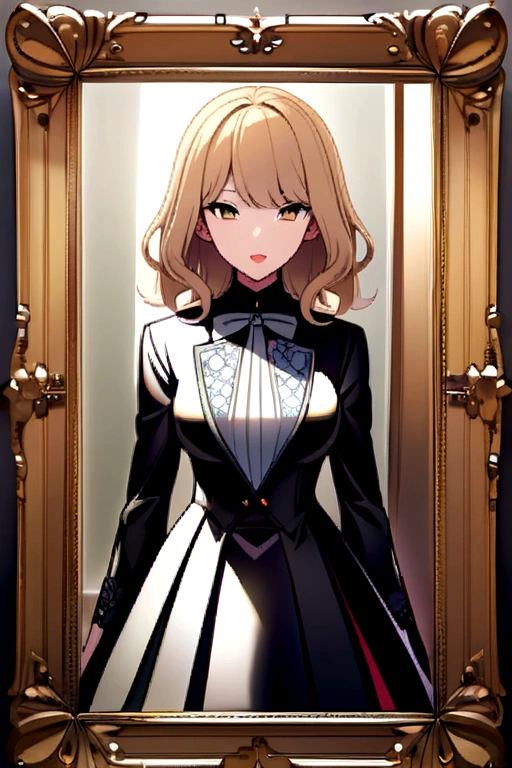 Taylor Swift dressed in elegant clothes, watching yourself in the mirror
