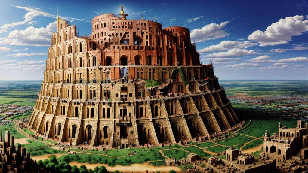 Tower of Babel with workers