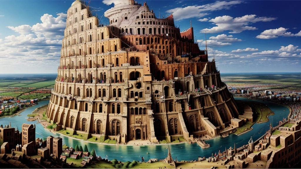 Tower of Babel with workers