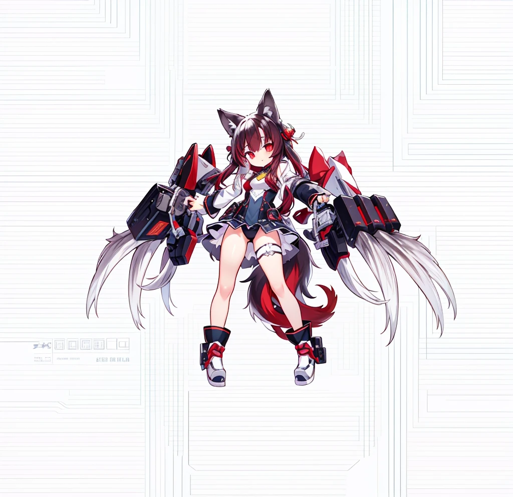 Generate the same character as the image, Full HD, 4K, no blur, High definition, the furry wolf anime style character, change the character's clothes, anime loli style character, wolf's tail, wolf ears, smile with canine fangs,