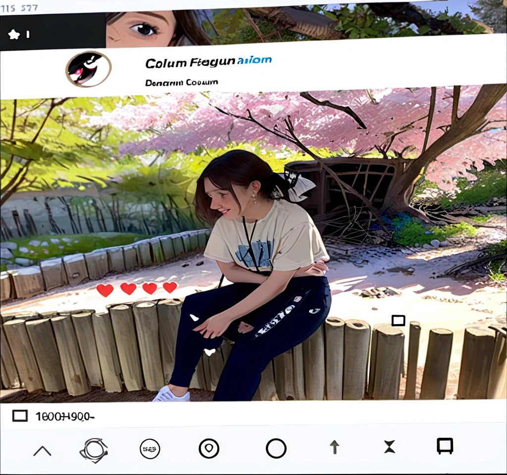 A girl sitting on some sticks smiling 