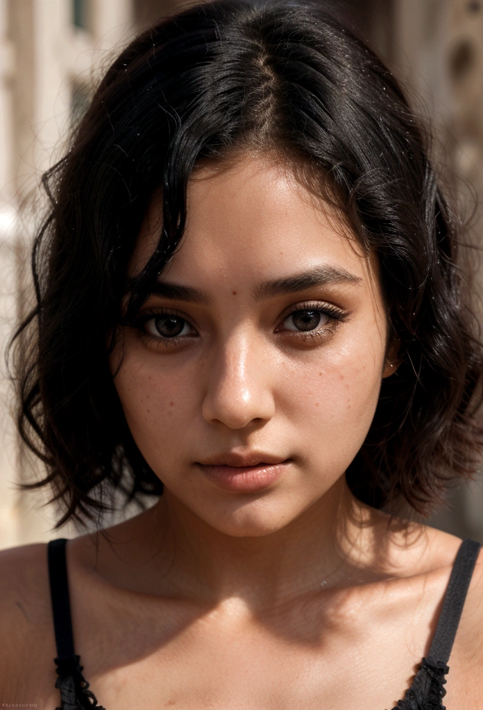 A beautiful girl, in Mexico, with wavy black hair, beautiful detailed face, beautiful detailed eyes,